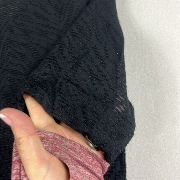 Zara Short Sleeve Midi Dress Womens Size Medium Black Sheer Top W/Embroidery - Picture 4 of 6